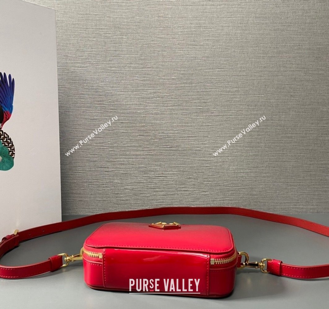 Prada Odette patent leather mini-bag 1BH206 Red 2024 (ziyin-24022716)