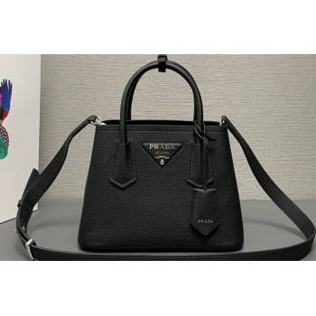 Prada Double leather mini bag 1BG443 Black 2024 (ziyin-24022801)