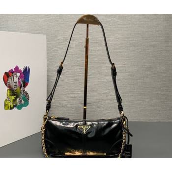 Prada Re-Edition 2002 medium leather shoulder bag 1BC221 Black 2024 (ziyin-24022864)