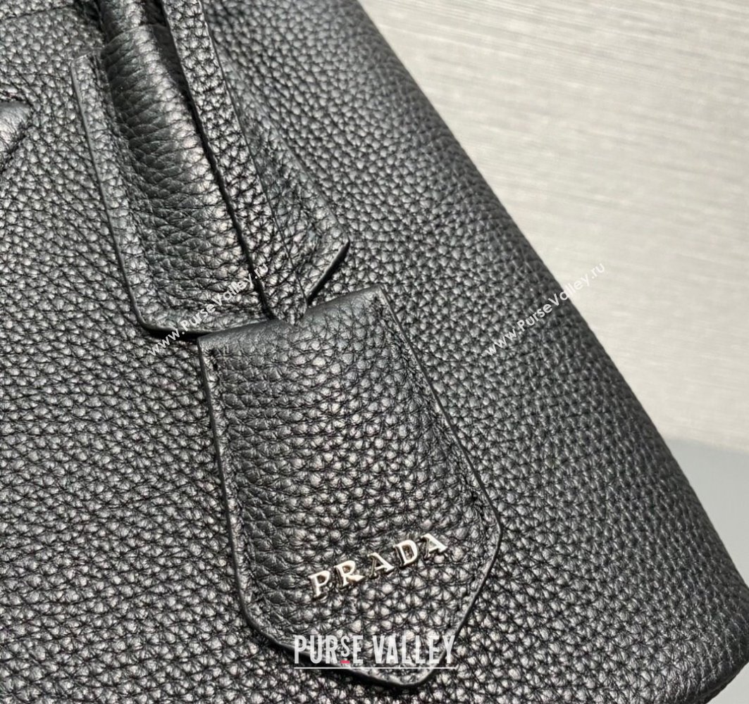 Prada Double leather mini bag 1BG443 Black 2024 (ziyin-24022801)