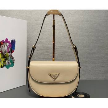 Prada Arque leather shoulder bag with flap 1BD365 Beige 2024 (ziyin-24022703)