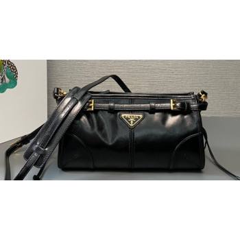 Prada Small leather shoulder bag 1BH215 Black 2024 (ziyin-24022863)