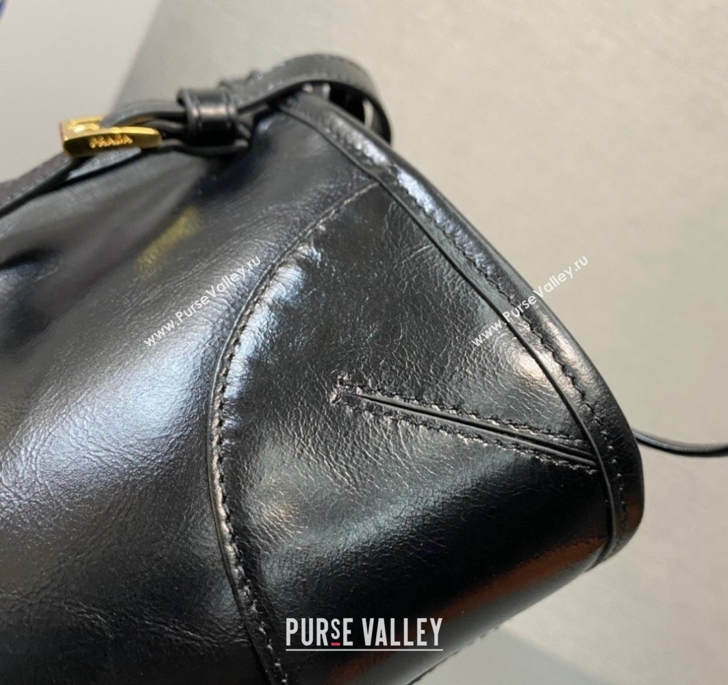 Prada Small leather shoulder bag 1BH215 Black 2024 (ziyin-24022863)