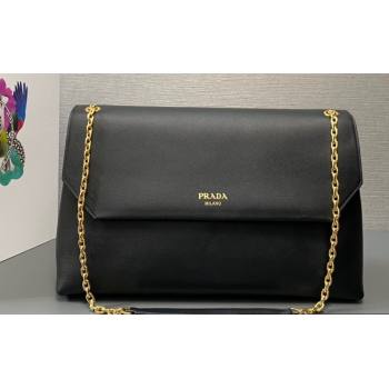 Prada Large leather shoulder bag 1BD368 Black 2024 (ziyin-24022730)