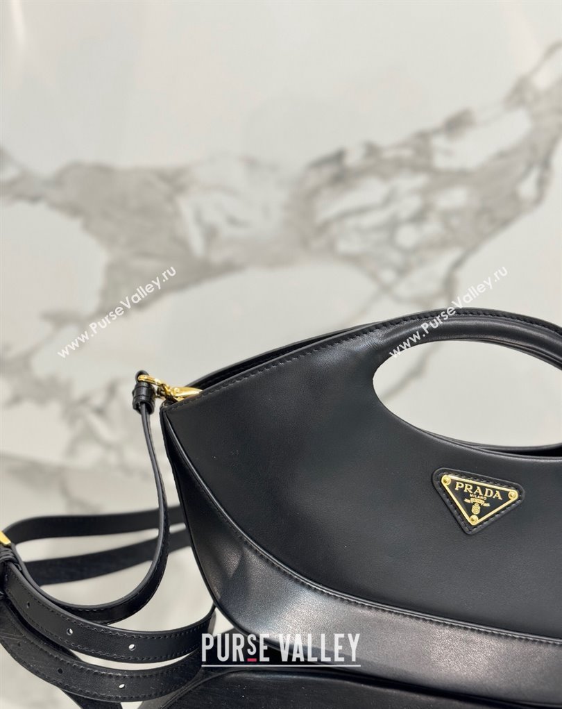 Prada Medium leather handbag 1BA421 Black 2024 (ziyin-24022868)