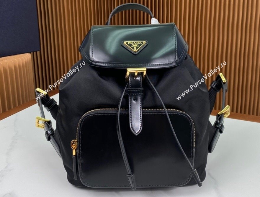 Prada Medium Re-Nylon and brushed leather backpack Bag 1BZ074 Black 2024 (ziyin-24022848)