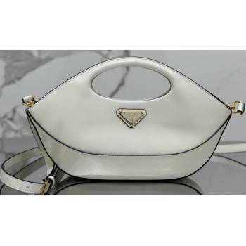 Prada Medium leather handbag 1BA421 White 2024 (ziyin-24022869)