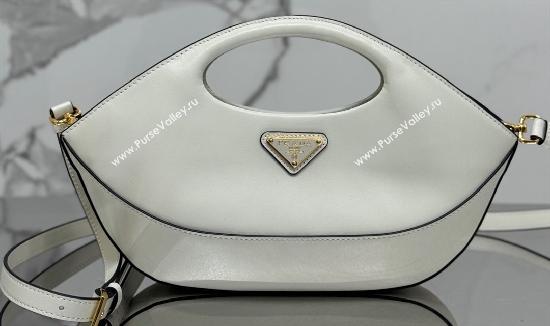 Prada Medium leather handbag 1BA421 White 2024 (ziyin-24022869)