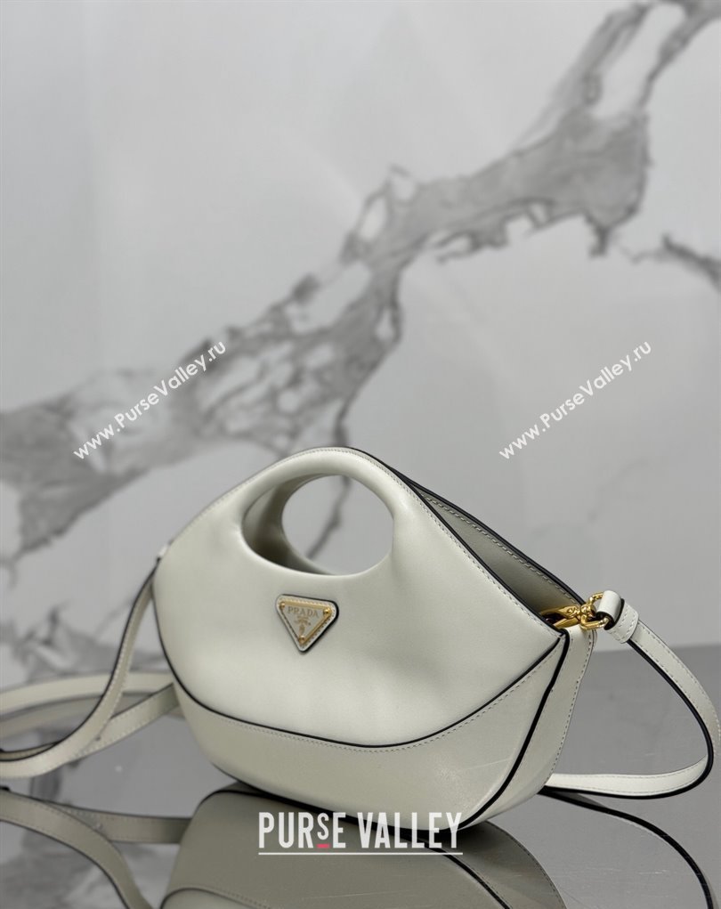 Prada Medium leather handbag 1BA421 White 2024 (ziyin-24022869)