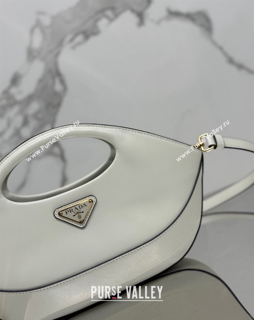 Prada Medium leather handbag 1BA421 White 2024 (ziyin-24022869)