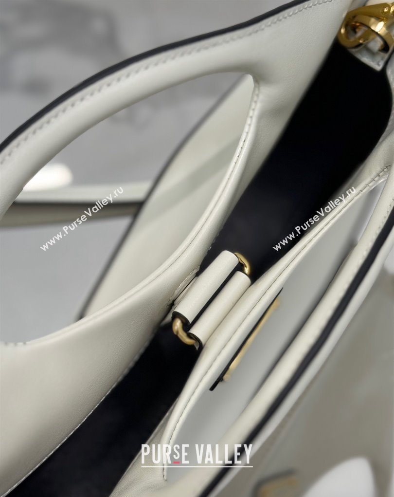 Prada Medium leather handbag 1BA421 White 2024 (ziyin-24022869)