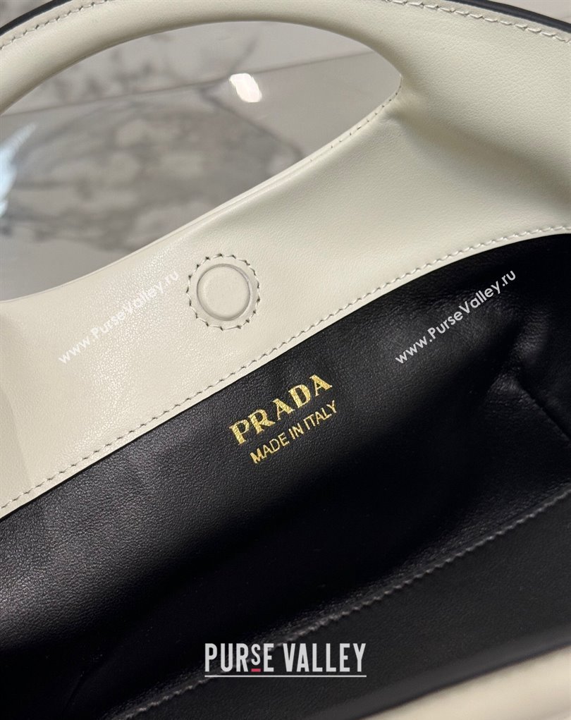 Prada Medium leather handbag 1BA421 White 2024 (ziyin-24022869)