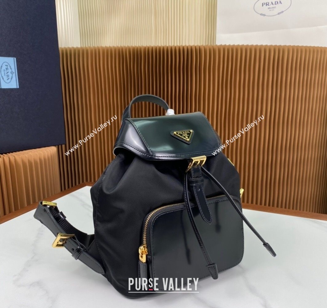 Prada Medium Re-Nylon and brushed leather backpack Bag 1BZ074 Black 2024 (ziyin-24022848)