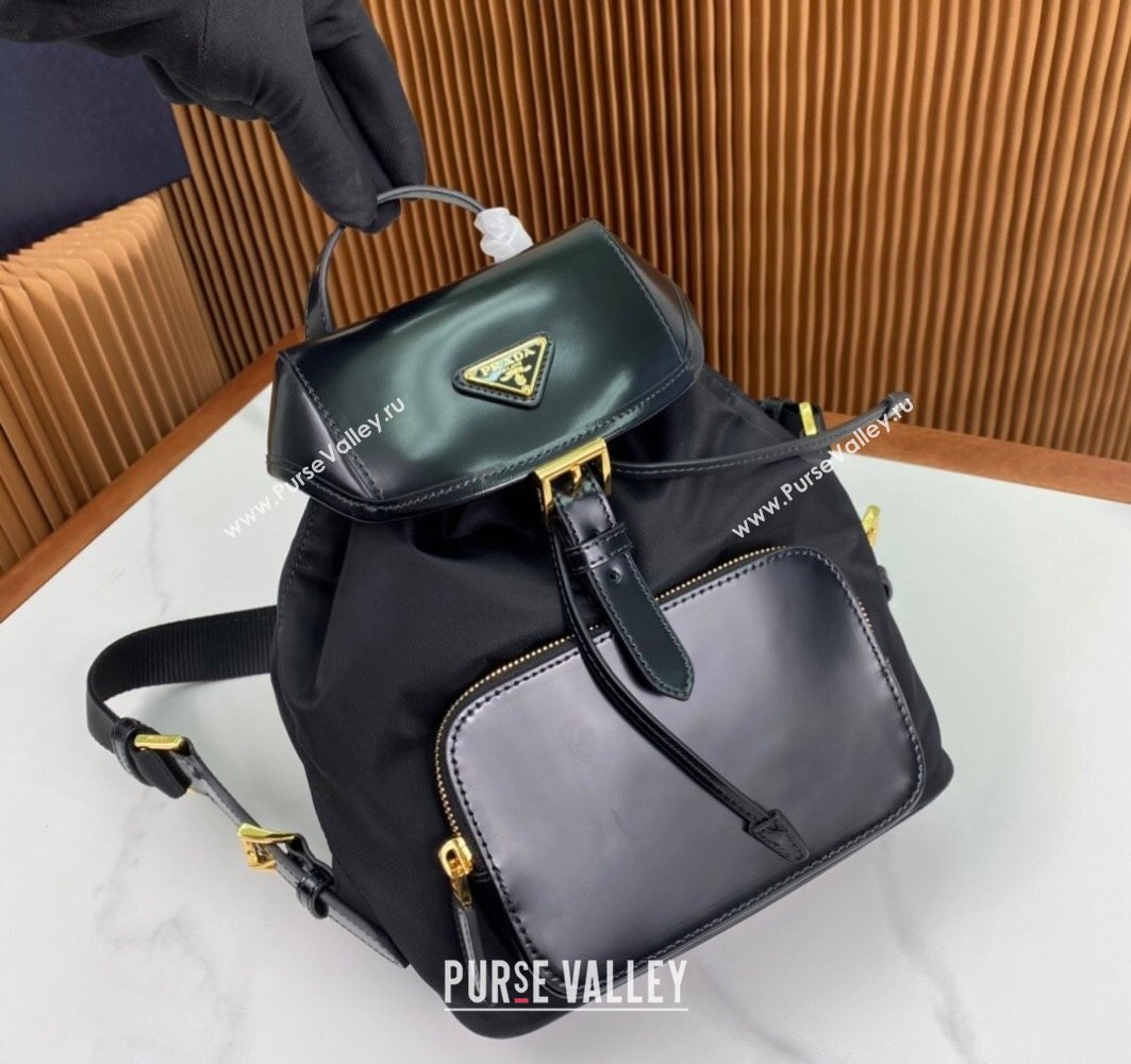 Prada Medium Re-Nylon and brushed leather backpack Bag 1BZ074 Black 2024 (ziyin-24022848)