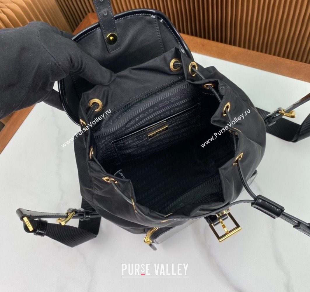 Prada Medium Re-Nylon and brushed leather backpack Bag 1BZ074 Black 2024 (ziyin-24022848)