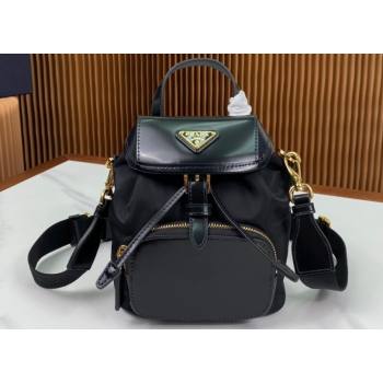 Prada Small Re-Nylon and brushed leather backpack Bag 1BZ075 Black 2024 (ziyin-24022849)