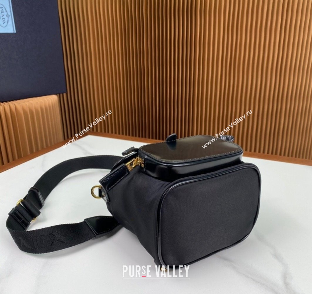 Prada Small Re-Nylon and brushed leather backpack Bag 1BZ075 Black 2024 (ziyin-24022849)