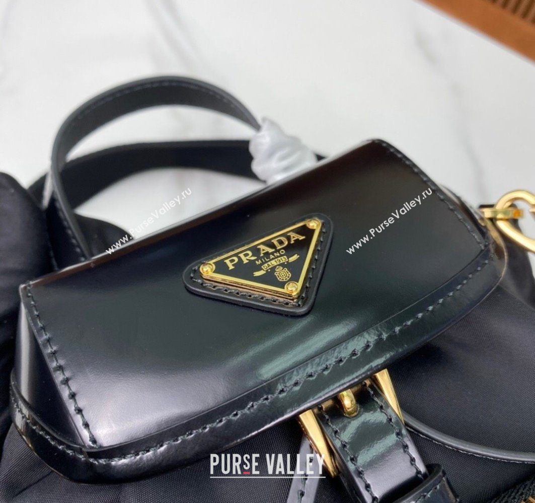 Prada Small Re-Nylon and brushed leather backpack Bag 1BZ075 Black 2024 (ziyin-24022849)