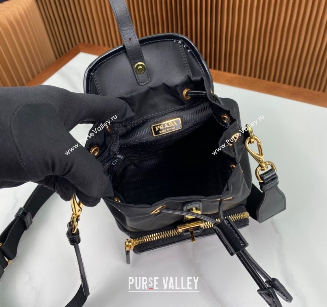 Prada Small Re-Nylon and brushed leather backpack Bag 1BZ075 Black 2024 (ziyin-24022849)