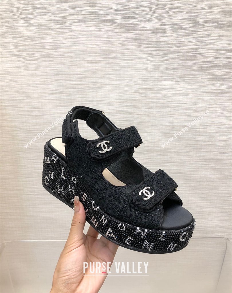 Chanel Strass Heel CC Logo Platform Sandals 01 2024 (kaola-24022801)