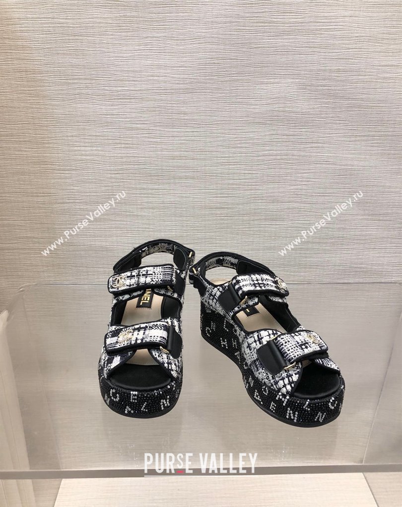 Chanel Strass Heel CC Logo Platform Sandals 02 2024 (kaola-24022802)