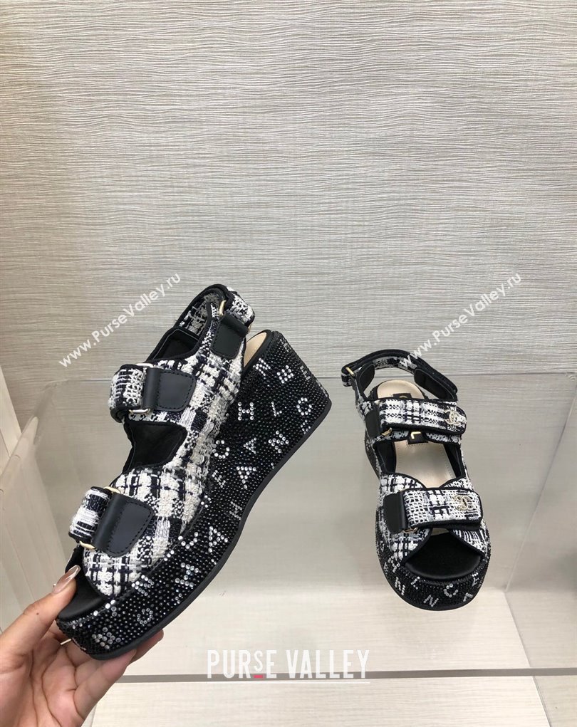 Chanel Strass Heel CC Logo Platform Sandals 02 2024 (kaola-24022802)