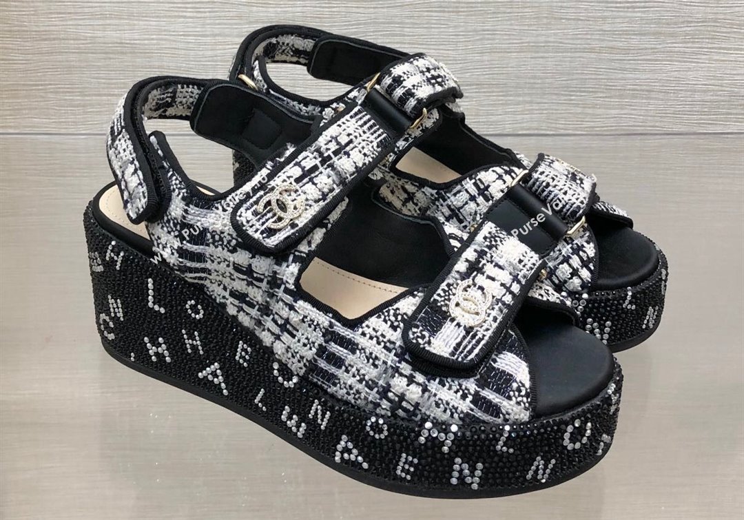 Chanel Strass Heel CC Logo Platform Sandals 02 2024 (kaola-24022802)