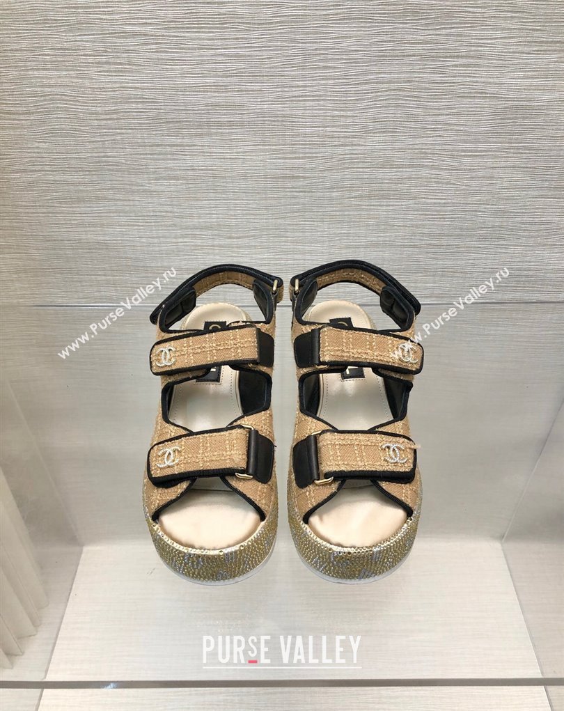 Chanel Strass Heel CC Logo Platform Sandals 03 2024 (kaola-24022803)