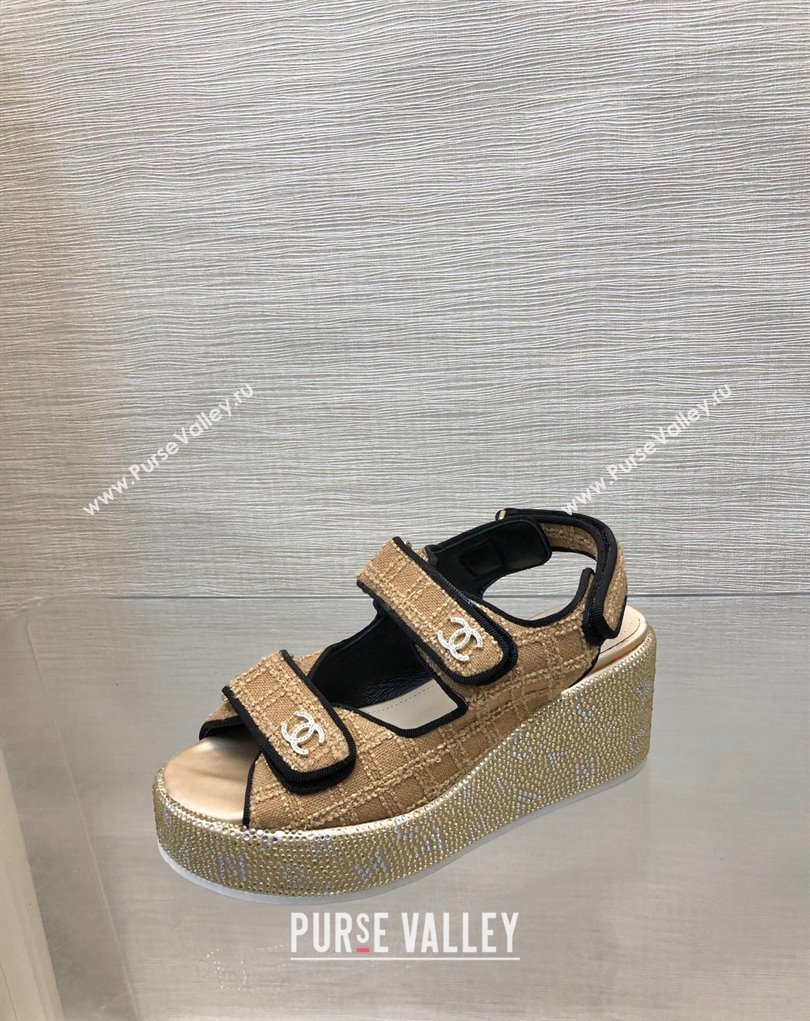 Chanel Strass Heel CC Logo Platform Sandals 03 2024 (kaola-24022803)