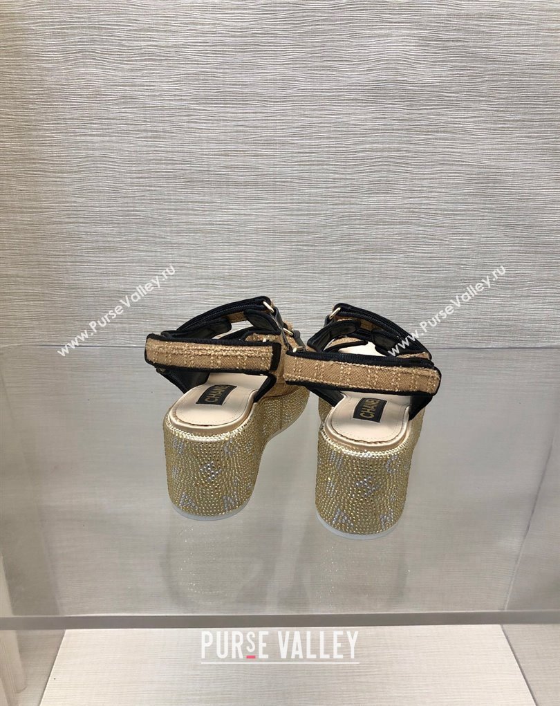 Chanel Strass Heel CC Logo Platform Sandals 03 2024 (kaola-24022803)