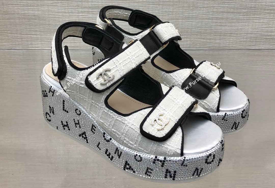 Chanel Strass Heel CC Logo Platform Sandals 06 2024 (kaola-24022806)