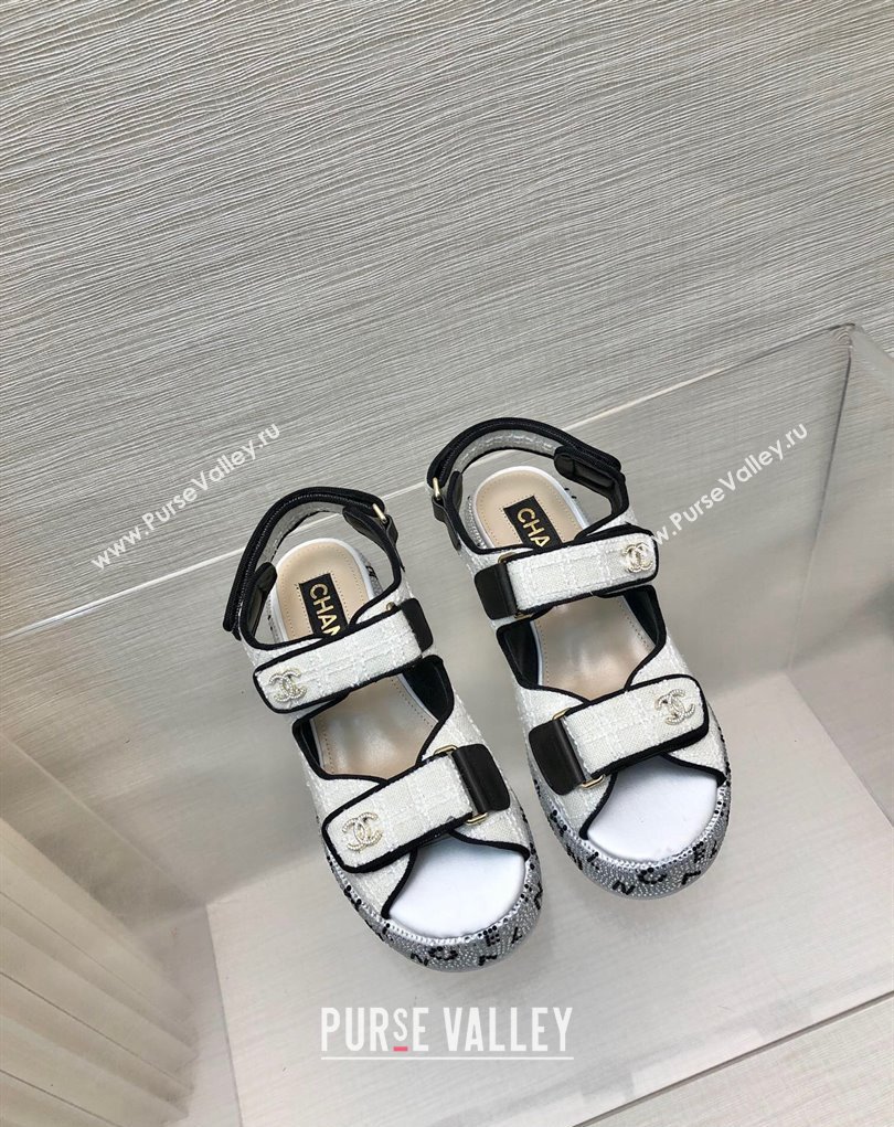 Chanel Strass Heel CC Logo Platform Sandals 06 2024 (kaola-24022806)