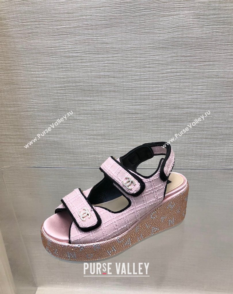 Chanel Strass Heel CC Logo Platform Sandals 07 2024 (kaola-24022807)