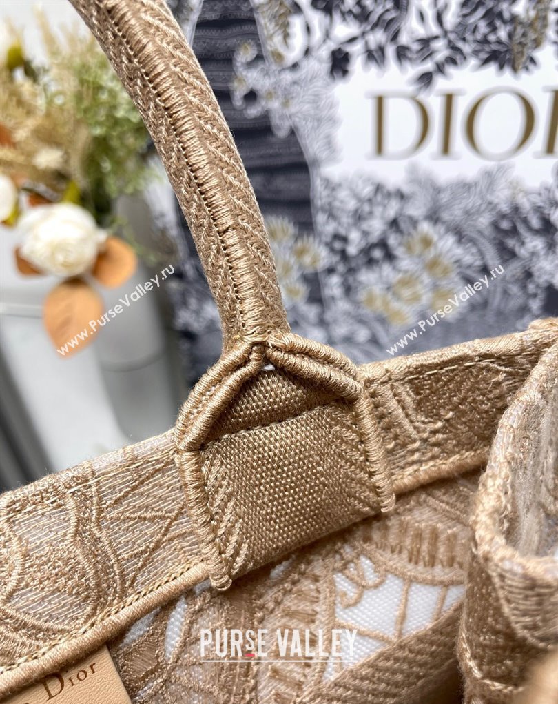 Dior Small Book Tote Bag in Beige D-Lace Butterfly Embroidery 2024 (ziyin-24022906)