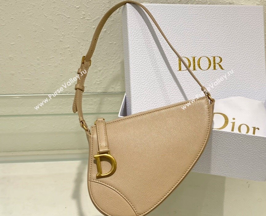 Dior Saddle Shoulder Pouch Bag in Beige Goatskin 2024 (XXG-24022903)