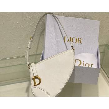 Dior Saddle Shoulder Pouch Bag in White Goatskin 2024 (XXG-24022902)