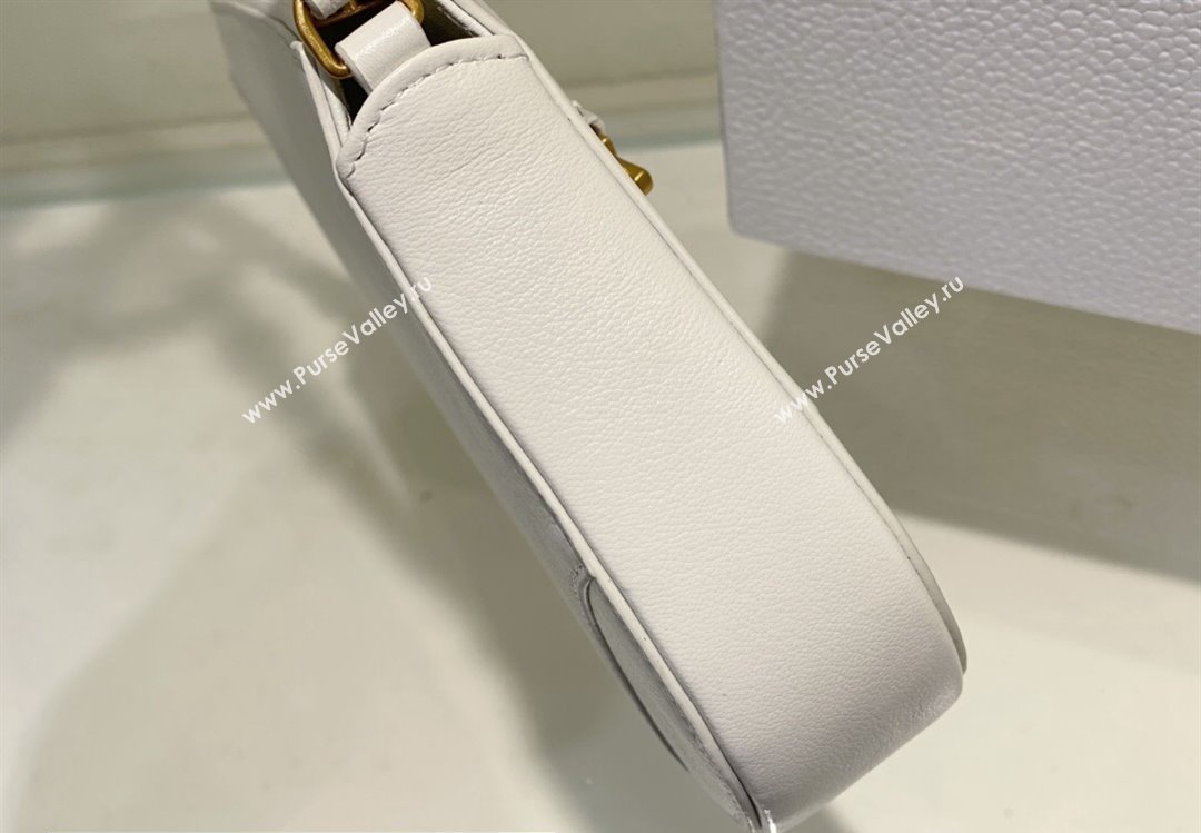 Dior Saddle Shoulder Pouch Bag in White Goatskin 2024 (XXG-24022902)