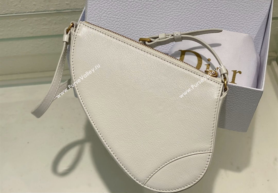 Dior Saddle Shoulder Pouch Bag in White Goatskin 2024 (XXG-24022902)