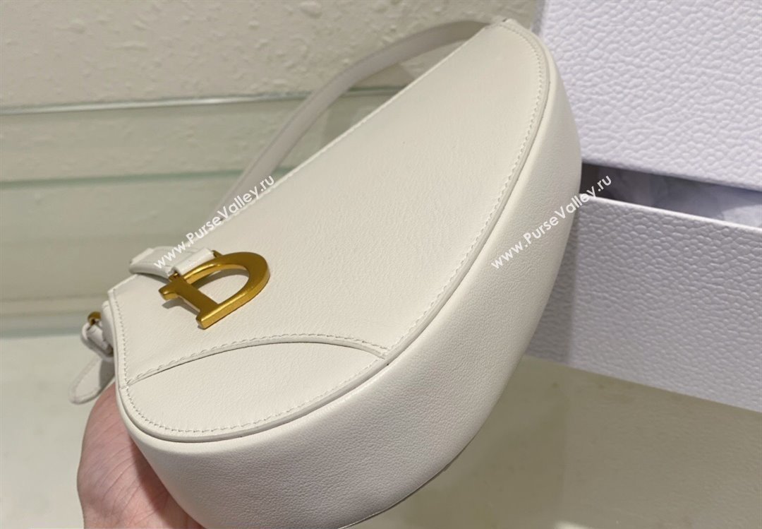 Dior Saddle Shoulder Pouch Bag in White Goatskin 2024 (XXG-24022902)