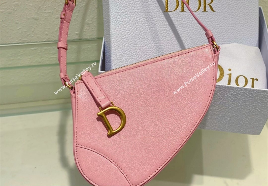 Dior Saddle Shoulder Pouch Bag in Pink Goatskin 2024 (XXG-24022904)