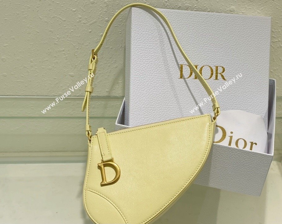 Dior Saddle Shoulder Pouch Bag in Yellow Goatskin 2024 (XXG-24022905)