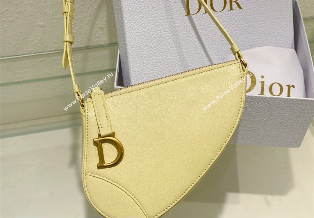 Dior Saddle Shoulder Pouch Bag in Yellow Goatskin 2024 (XXG-24022905)