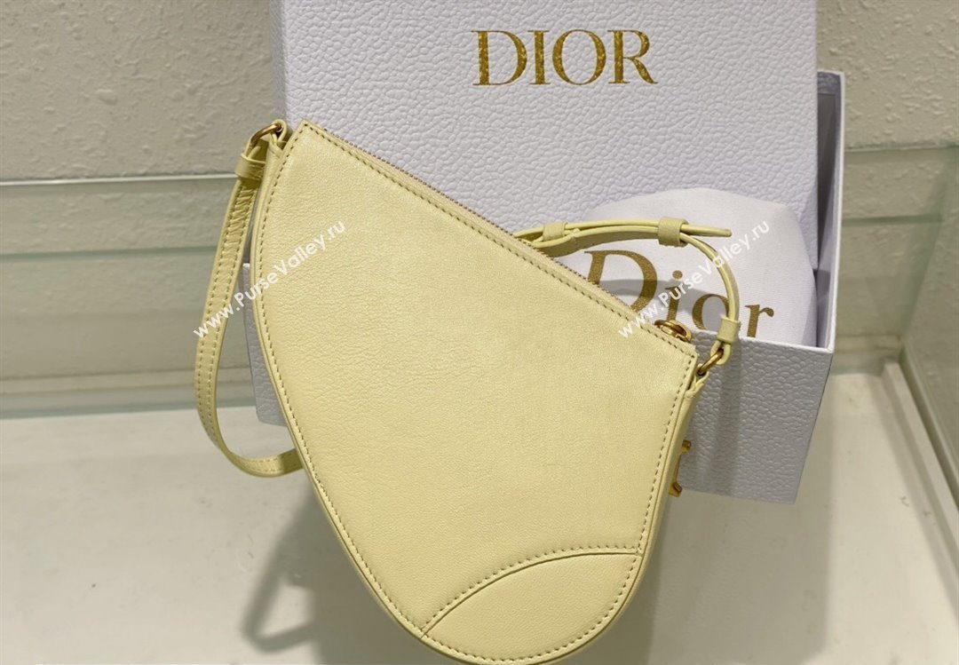 Dior Saddle Shoulder Pouch Bag in Yellow Goatskin 2024 (XXG-24022905)