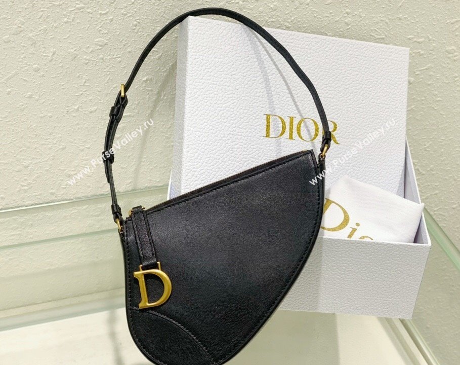 Dior Saddle Shoulder Pouch Bag in Black Goatskin 2024 (XXG-24022901)