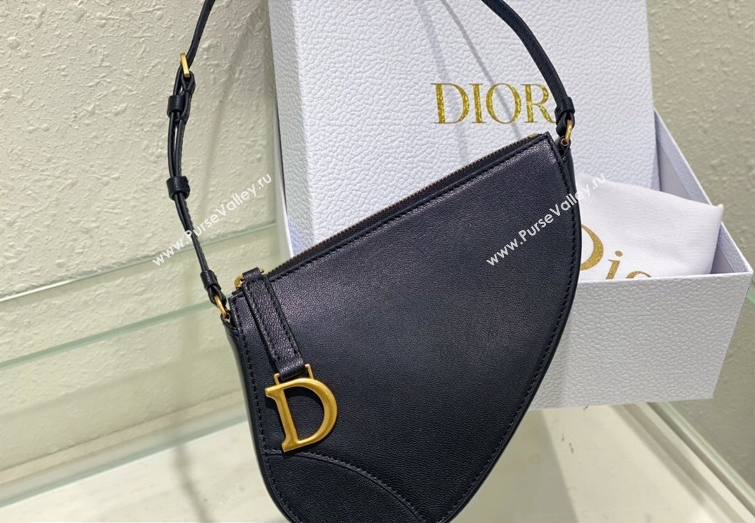 Dior Saddle Shoulder Pouch Bag in Black Goatskin 2024 (XXG-24022901)