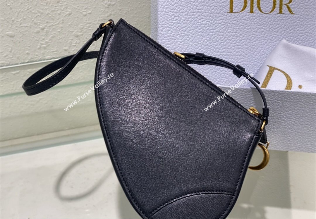 Dior Saddle Shoulder Pouch Bag in Black Goatskin 2024 (XXG-24022901)