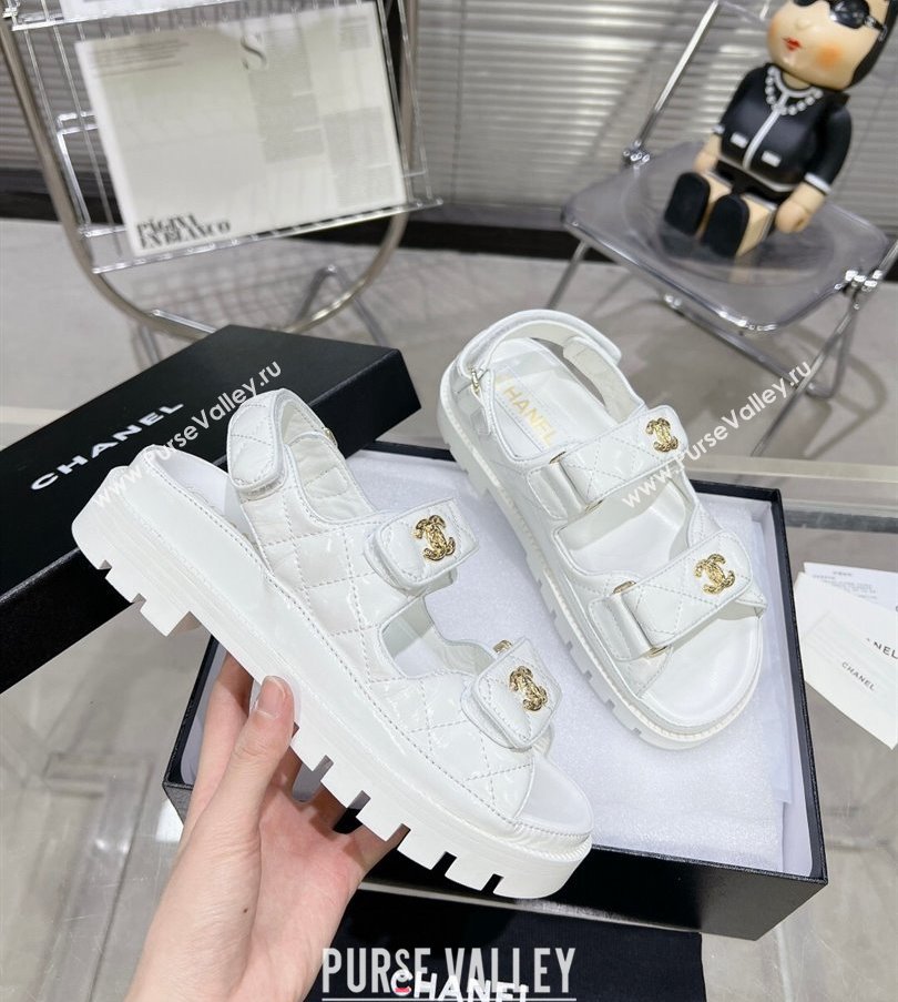 Chanel CC Logo Platform Beach Sandals 01 2024 (modeng-24030431)