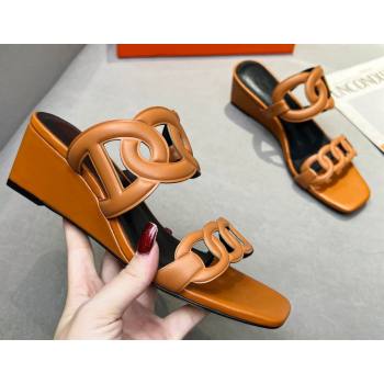 Hermes Figari 55 sandals Brown with Chaine dAncre straps (guodong-24030424)