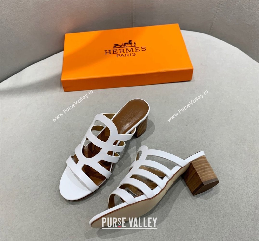 Hermes Celena Sandals White with Chaine dAncre (guodong-24030403)