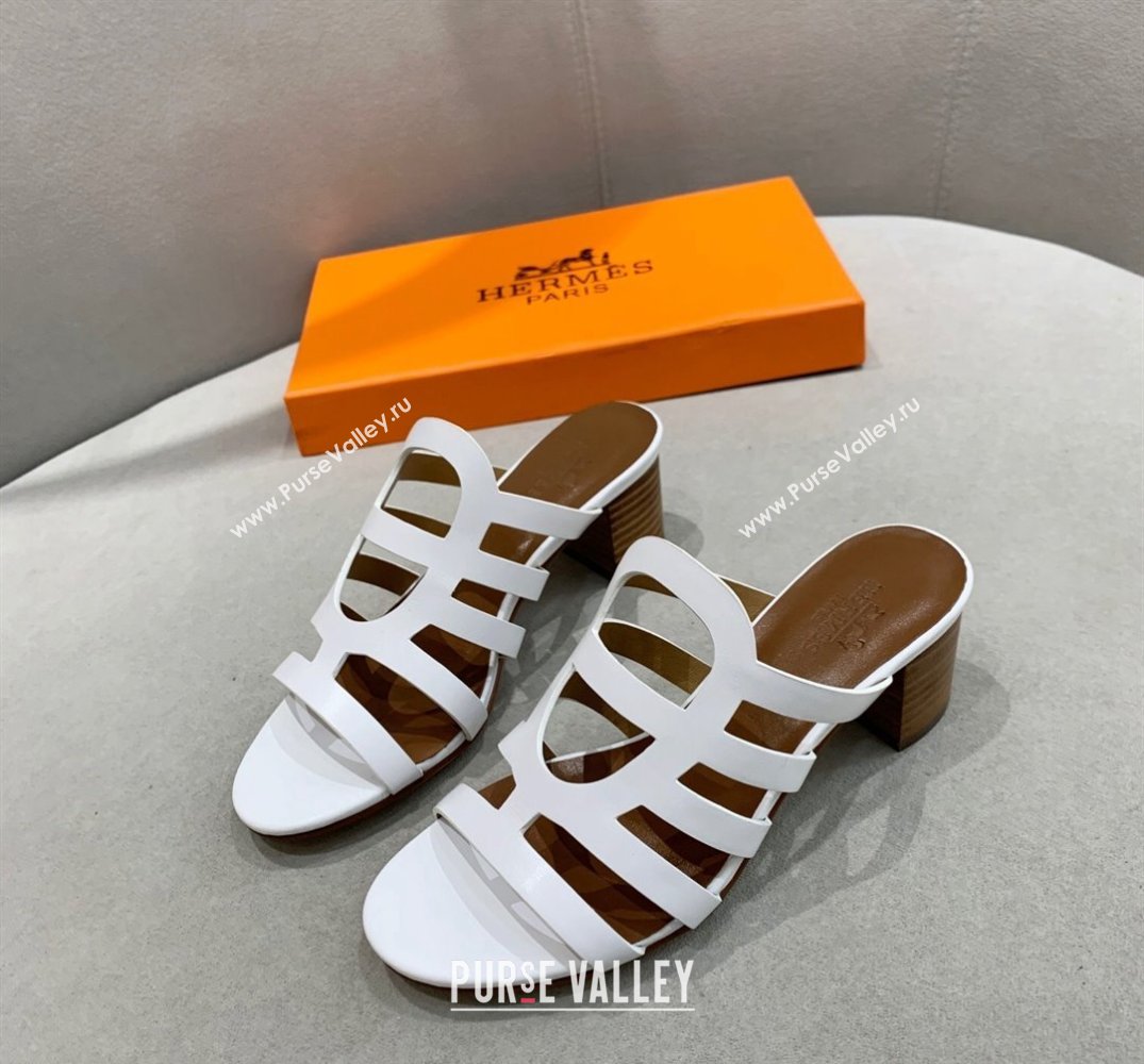 Hermes Celena Sandals White with Chaine dAncre (guodong-24030403)